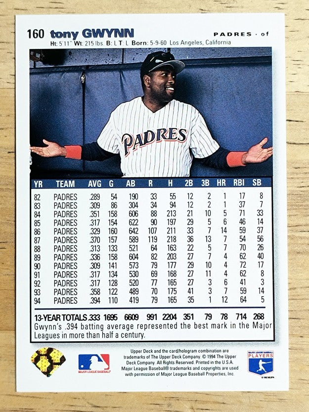 1995 Collector's Choice SE Silver Signature #160 Tony Gwynn