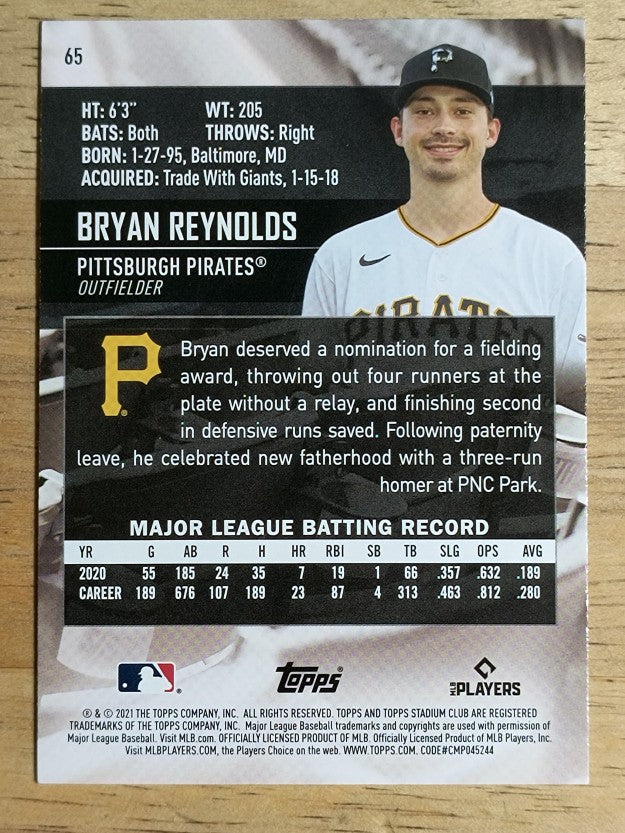 2021 Stadium Club #65 Bryan Reynolds