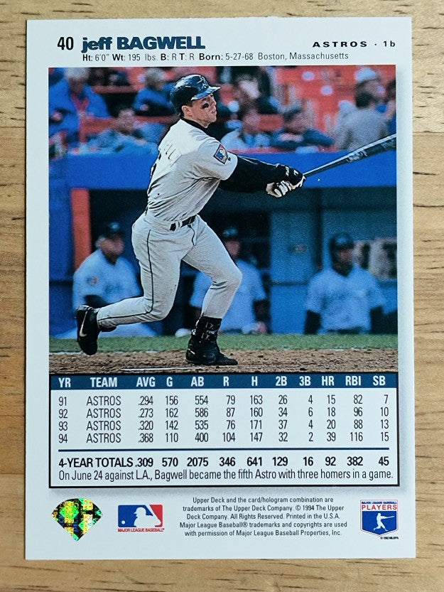 1995 Collector's Choice SE Silver Signature #40 Jeff Bagwell