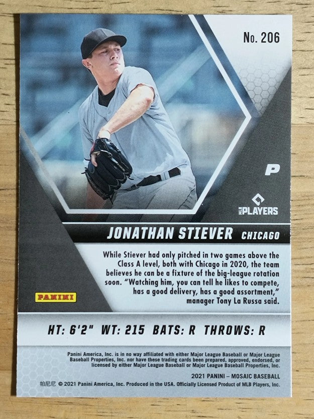 2021 Panini Mosaic #206 Jonathan Stiever RC