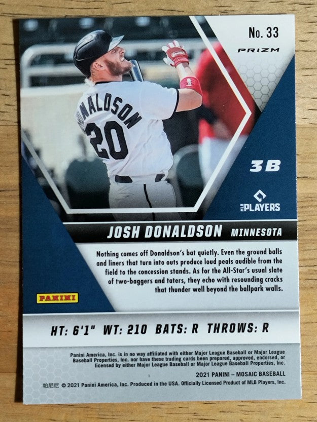 2021 Panini Mosaic Mosaic Reactive Orange #33 Josh Donaldson