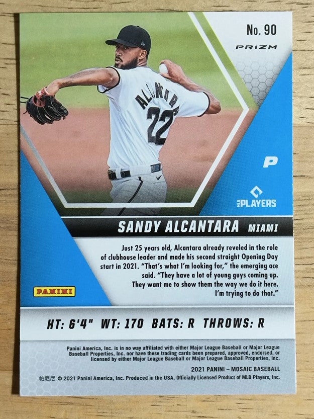 2021 Panini Mosaic Mosaic Reactive Orange #90 Sandy Alcantara