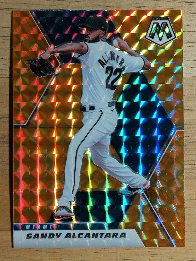 2021 Panini Mosaic Mosaic Reactive Orange #90 Sandy Alcantara