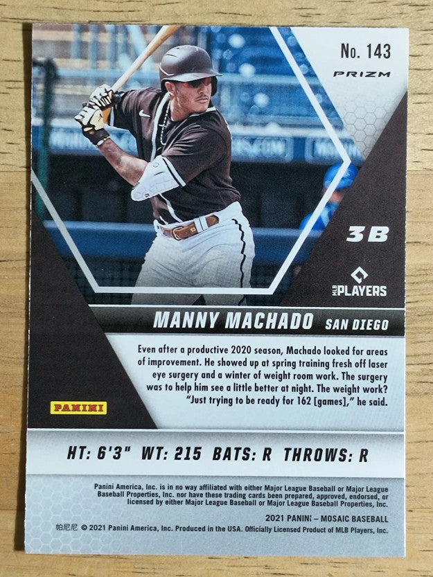 2021 Panini Mosaic Silver Prizm #143 Manny Machado