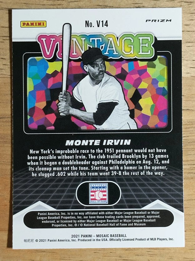 2021 Panini Mosaic Vintage Mosaic #14 Monte Irvin