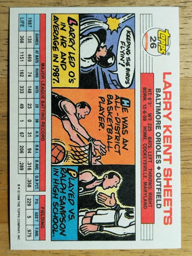 1988 Topps Big #26 Larry Sheets
