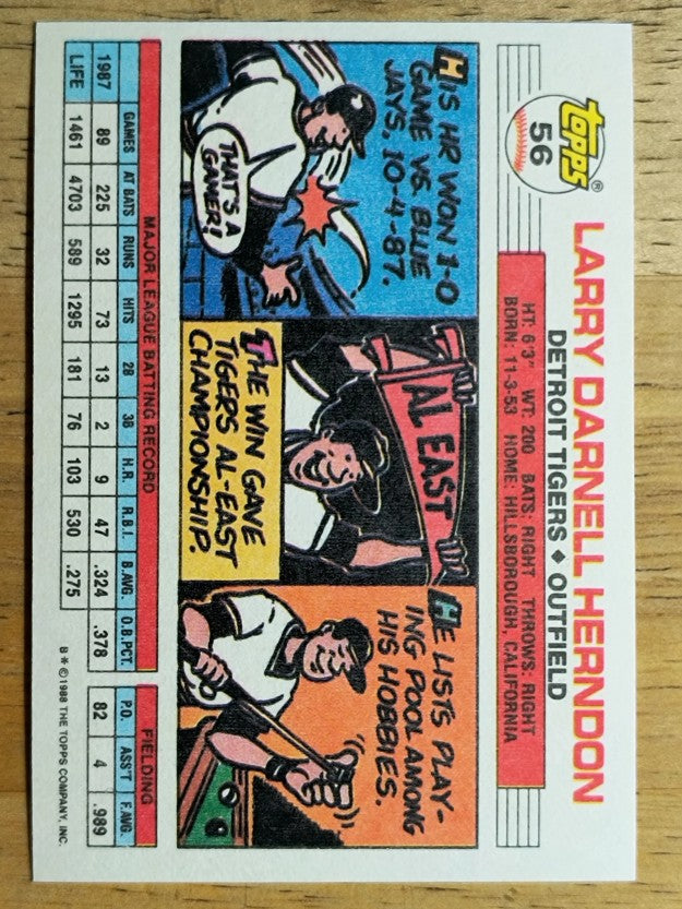 1988 Topps Big #56 Larry Herndon