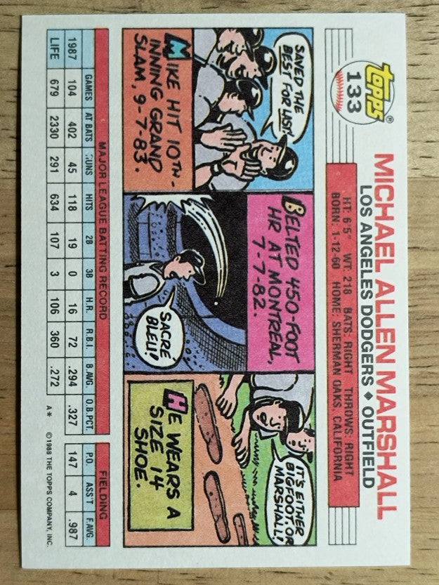 1988 Topps Big #133 Mike Marshall