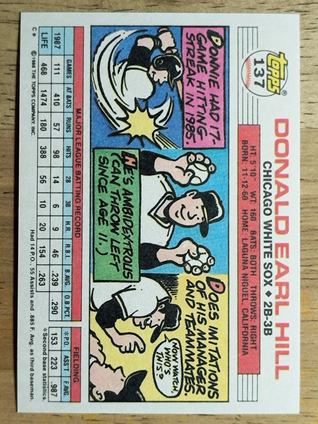 1988 Topps Big #137 Donnie Hill