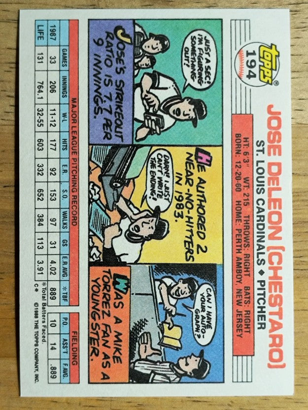 1988 Topps Big #194 Jose DeLeon