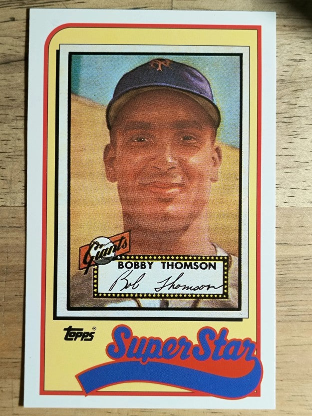 1989 Topps Baseball Talk/LJN #12 Bobby Thomson (NM)