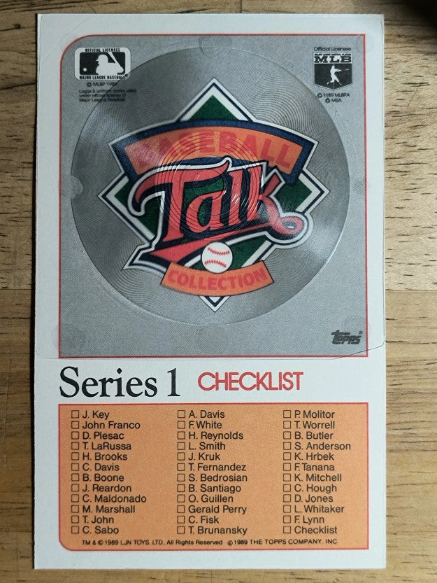 1989 Topps Baseball Talk/LJN #164 Checklist