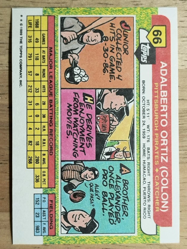 1989 Topps Big #66 Junior Ortiz