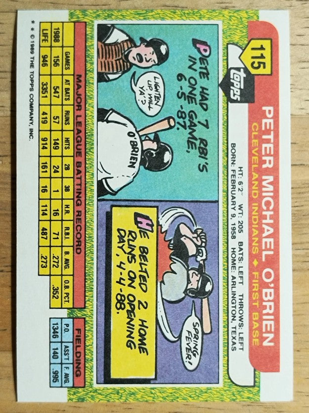 1989 Topps Big #115 Pete O'Brien