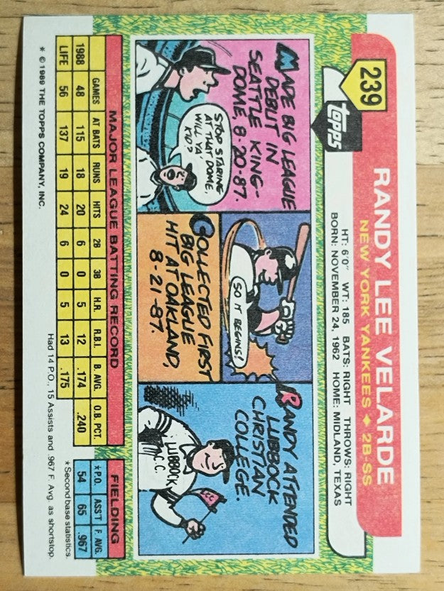 1989 Topps Big #239 Randy Velarde