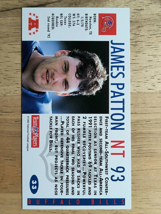 1992 GameDay #33 James Patton RC