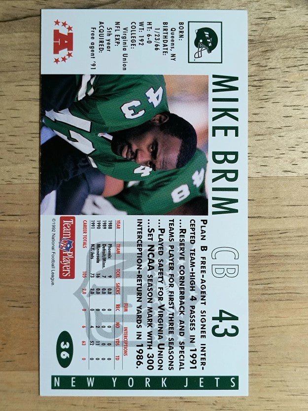 1992 GameDay #36 Mike Brim RC