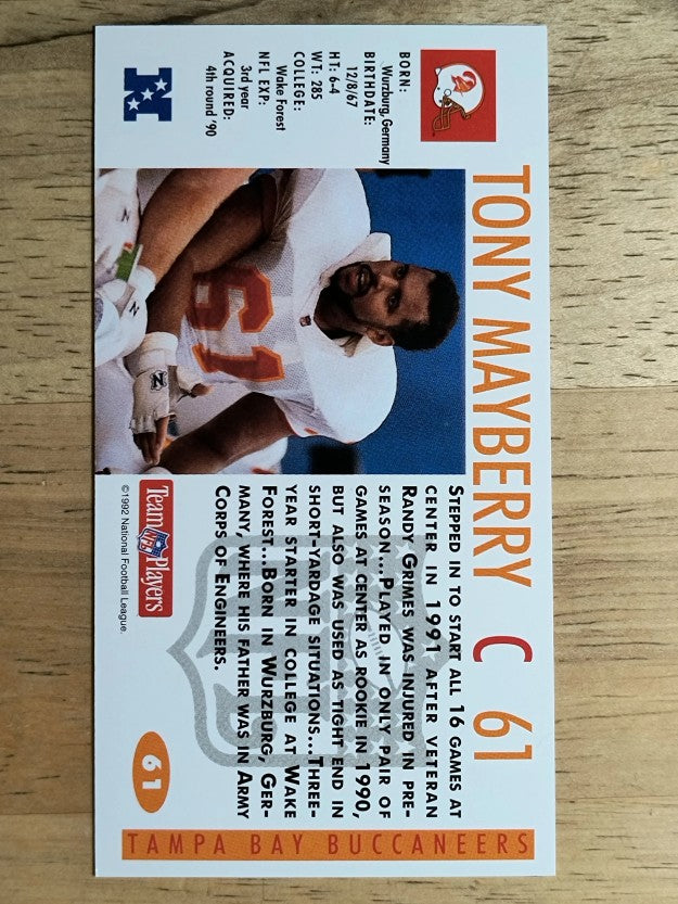 1992 GameDay #61 Tony Mayberry RC