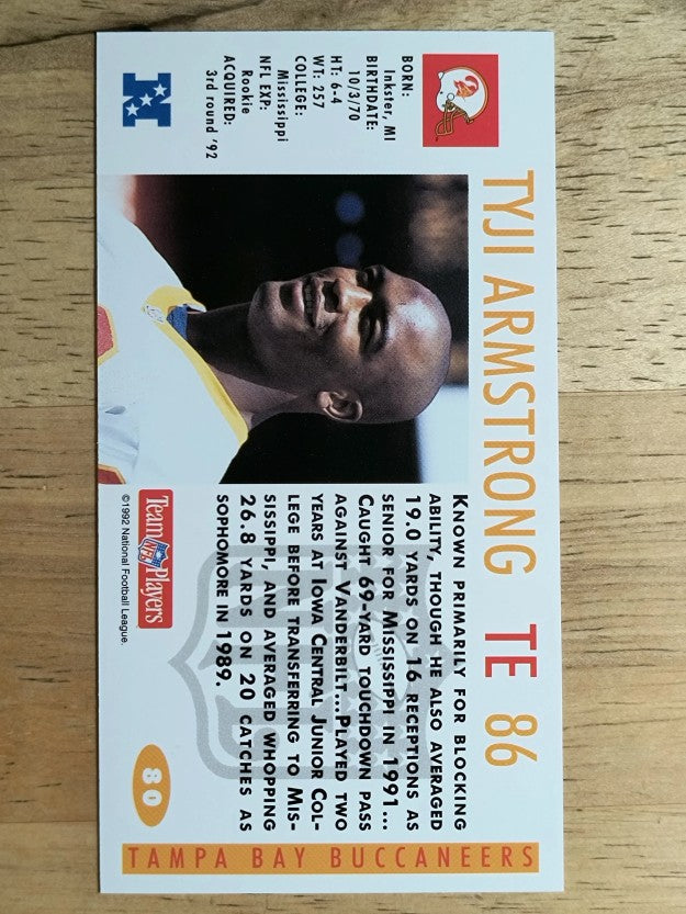 1992 GameDay #80 Tyji Armstrong RC