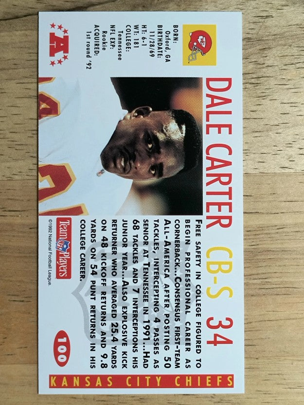 1992 GameDay #100 Dale Carter RC