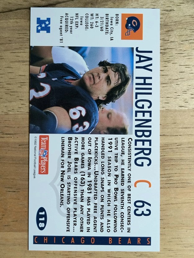 1992 GameDay #118 Jay Hilgenberg
