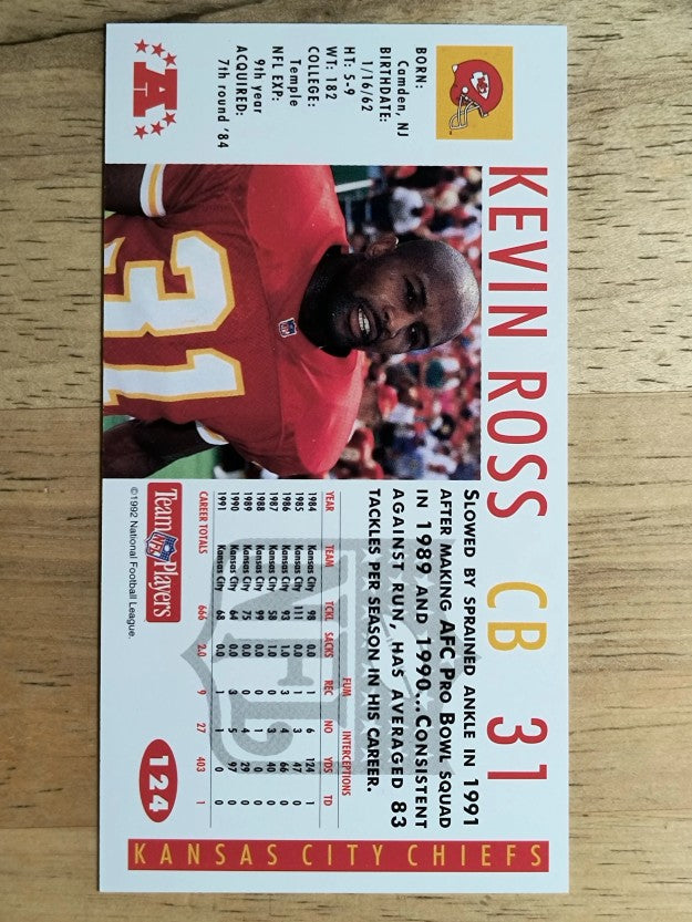 1992 GameDay #124 Kevin Ross