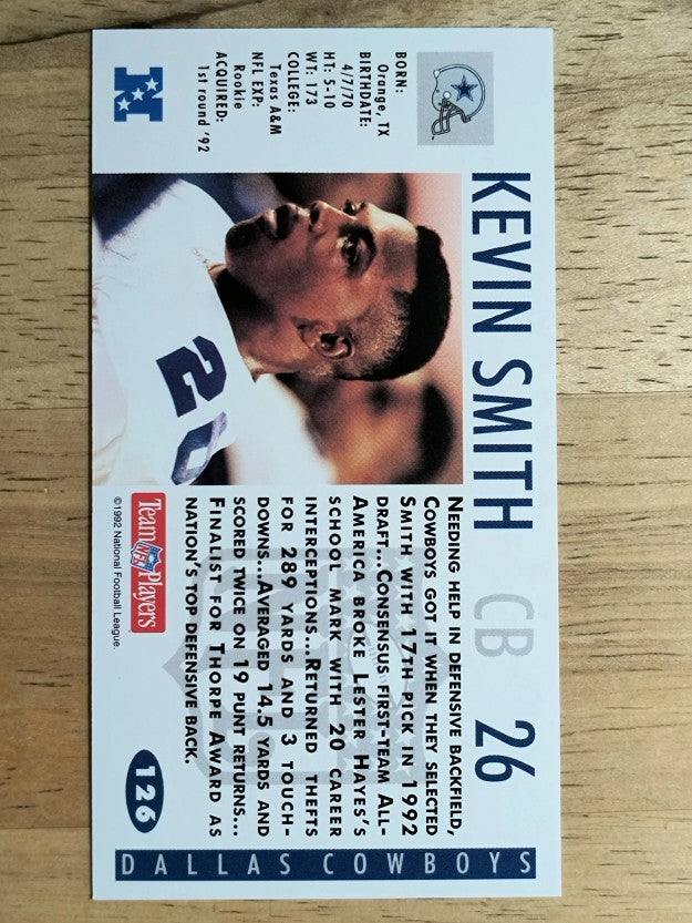 1992 GameDay #126 Kevin Smith RC