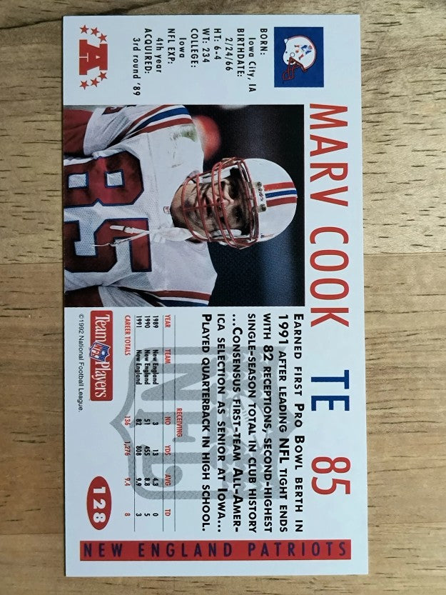 1992 GameDay #128 Marv Cook