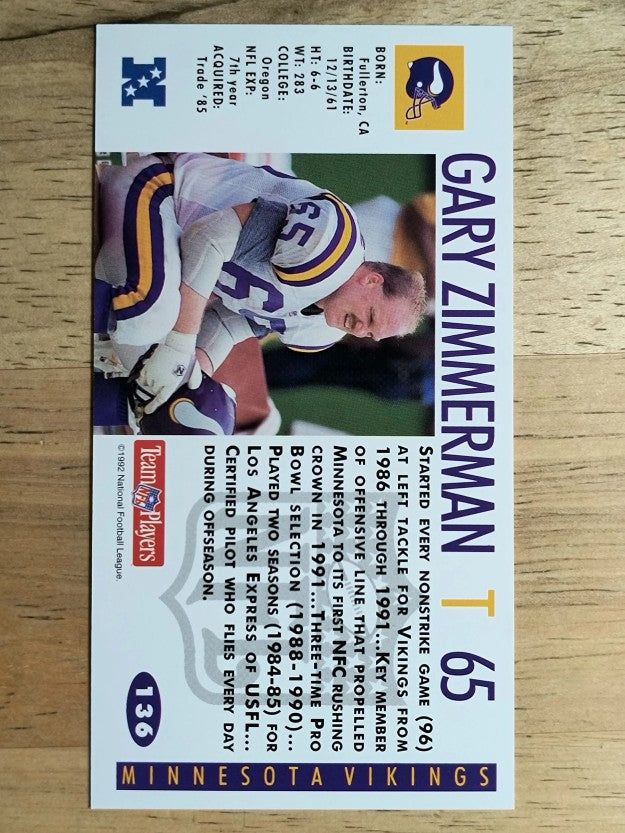 1992 GameDay #136 Gary Zimmerman