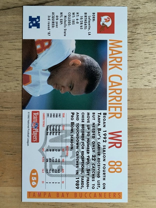 1992 GameDay #156 Mark Carrier WR