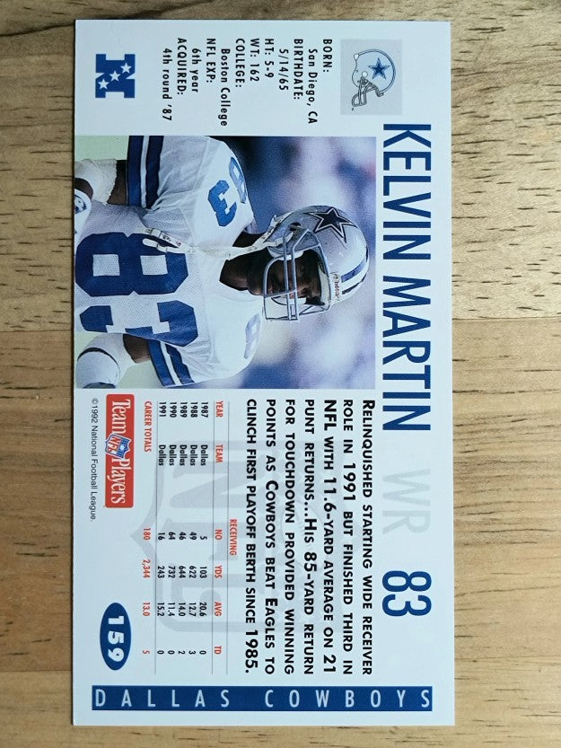1992 GameDay #159 Kelvin Martin
