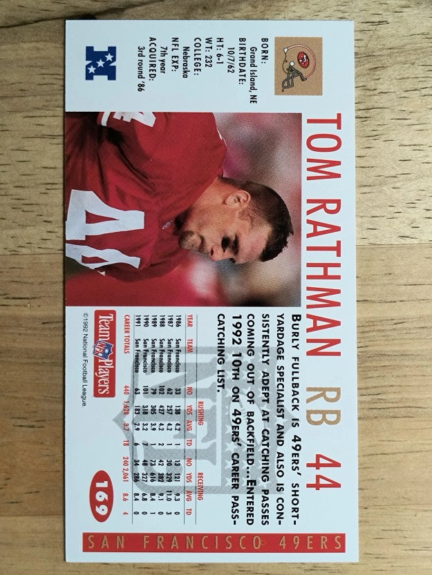 1992 GameDay #169 Tom Rathman