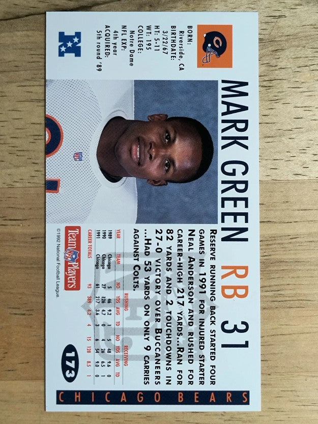 1992 GameDay #173 Mark Green