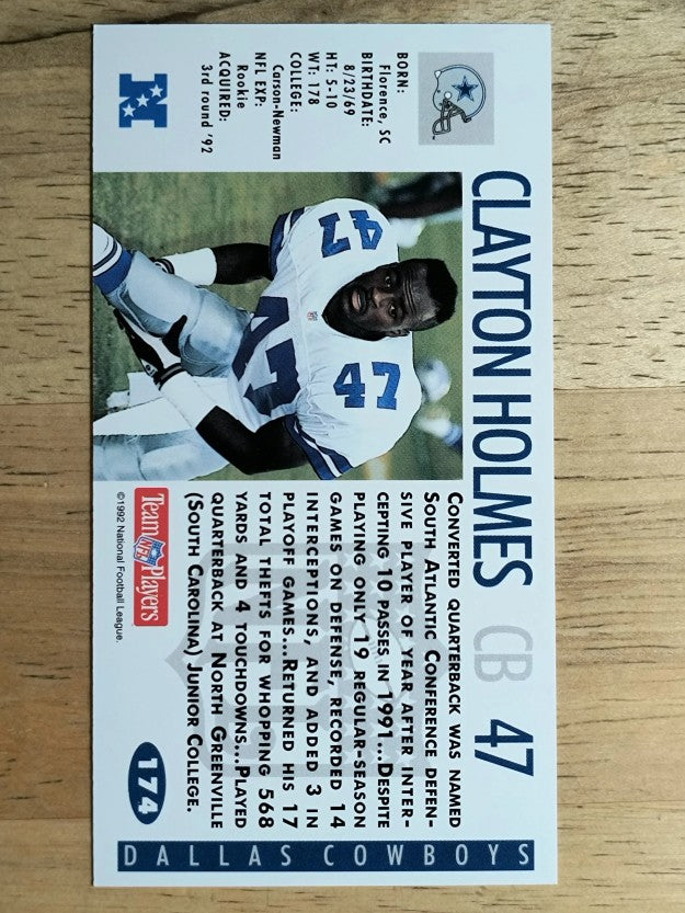 1992 GameDay #174 Clayton Holmes RC