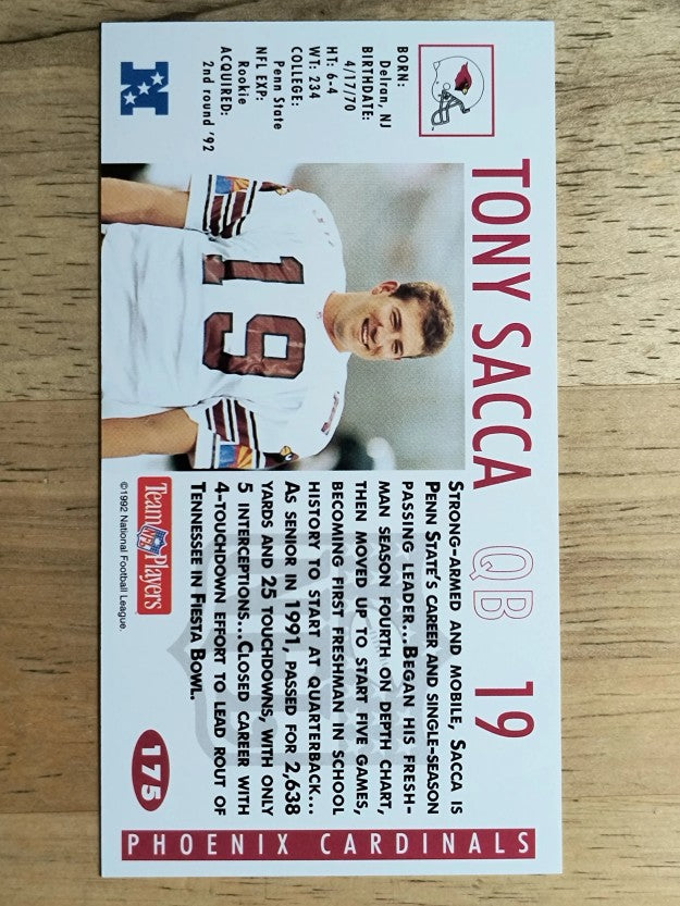 1992 GameDay #175 Tony Sacca RC