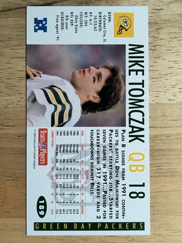 1992 GameDay #189 Mike Tomczak