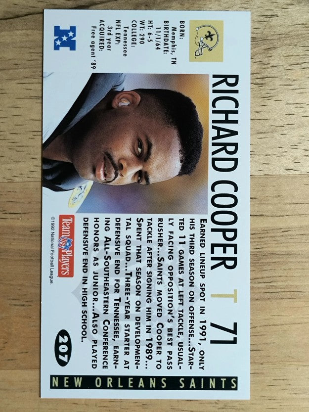 1992 GameDay #207 Richard Cooper RC