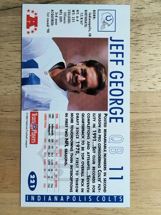 1992 GameDay #221 Jeff George
