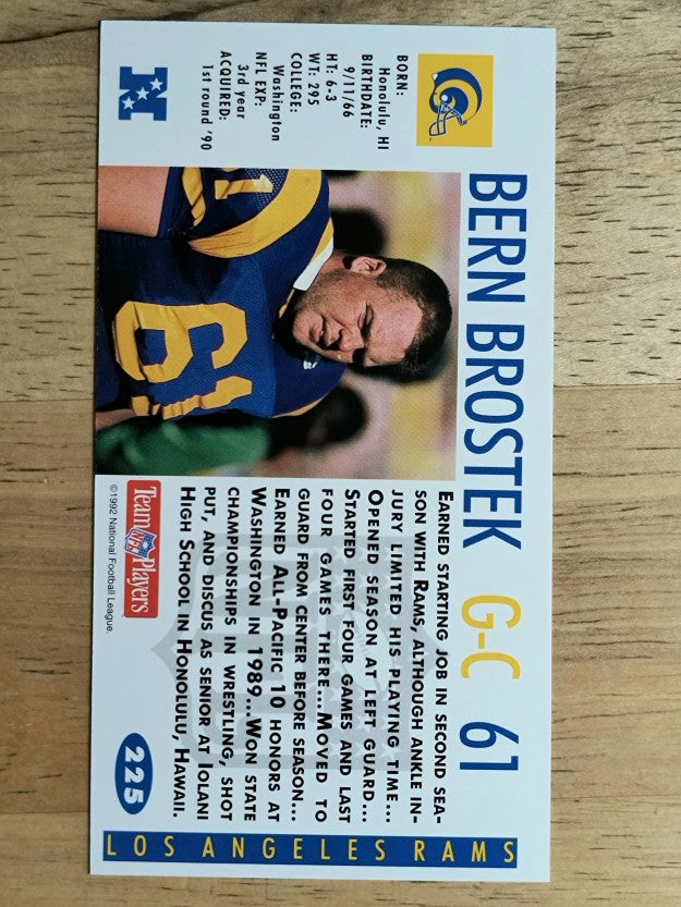 1992 GameDay #225 Bern Brostek