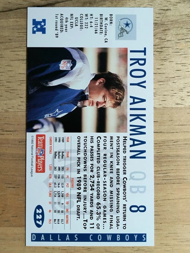 1992 GameDay #227 Troy Aikman