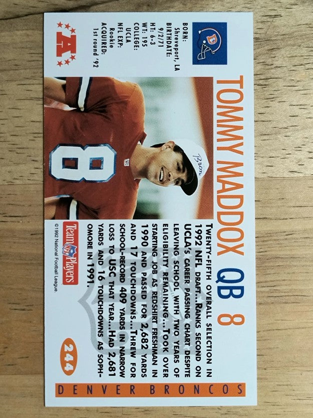 1992 GameDay #244 Tommy Maddox RC (NM)