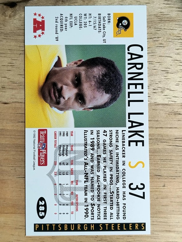 1992 GameDay #285 Carnell Lake