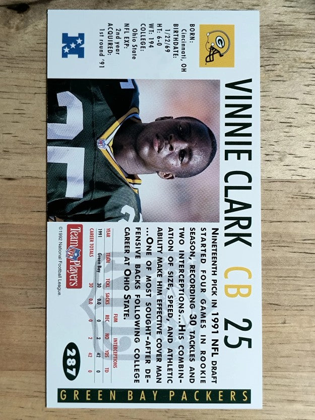 1992 GameDay #287 Vinnie Clark