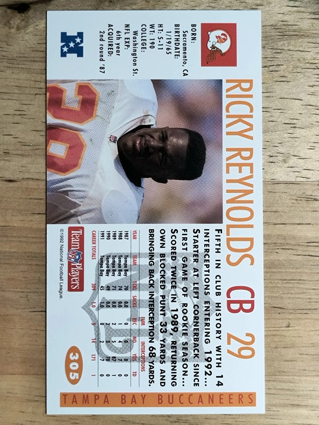 1992 GameDay #305 Ricky Reynolds