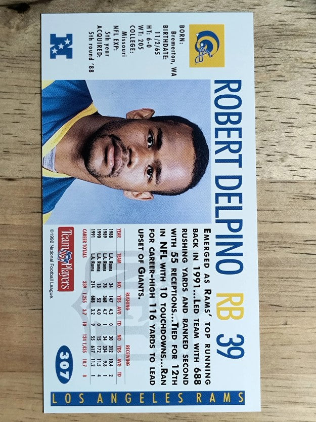1992 GameDay #307 Robert Delpino