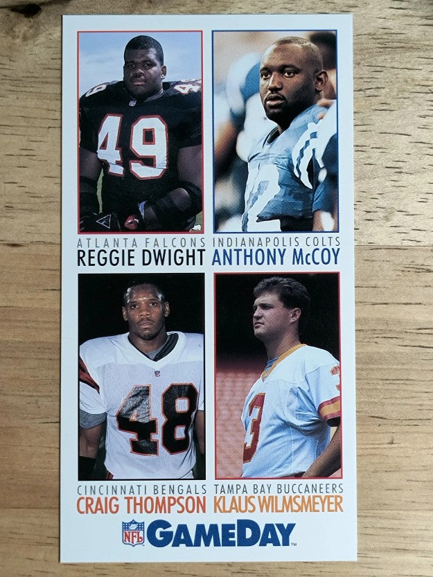 1992 GameDay #310 Reggie Dwight/Anthony McCoy/Craig Thompson/Klaus Wilmsmeyer RC