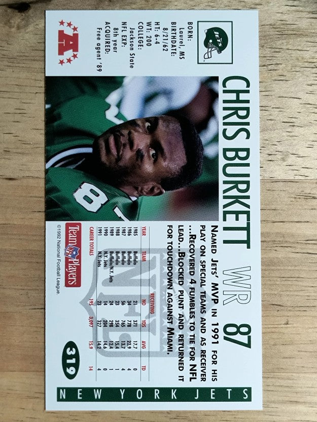 1992 GameDay #319 Chris Burkett