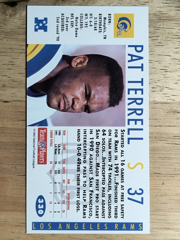 1992 GameDay #330 Pat Terrell