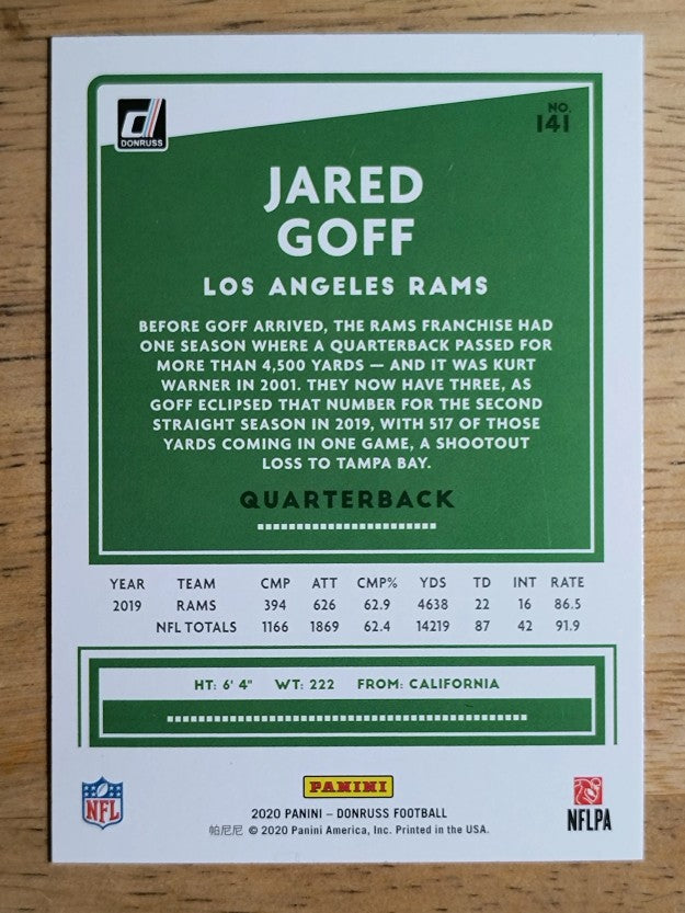 2020 Donruss #141A Jared Goff