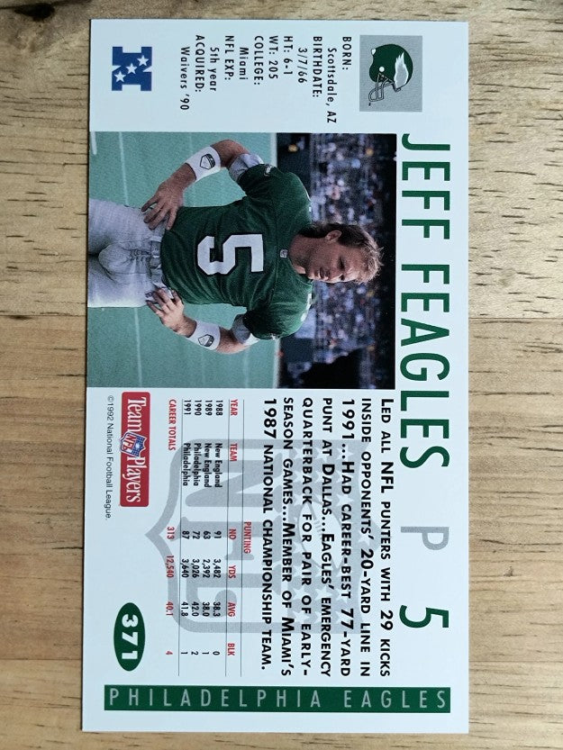 1992 GameDay #371 Jeff Feagles